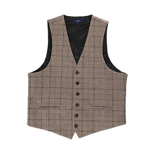 Tuikayoo Heren visgraat tweed pak vintage vest wol slanke