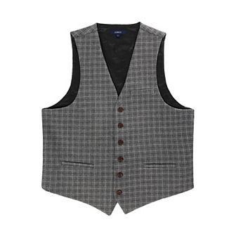 Gioberti Men's 6 Button Slim Fit Formal Herringbone Tweed Vest