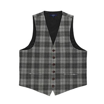 Gioberti Men's 6 Button Slim Fit Formal Herringbone Tweed Vest