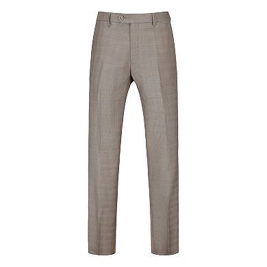 Slim Fit 2pc Brown Check Double Breasted Suit