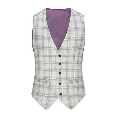 Slim Fit 3pc Tailored Check Suit