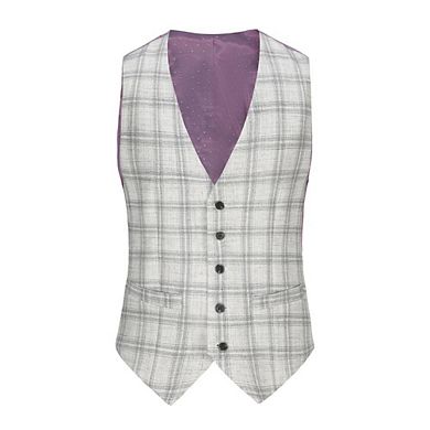 Slim Fit 3pc Tailored Check Suit