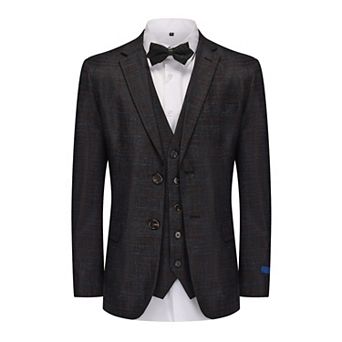 Slim Fit 3 pc Tailored Check Suit