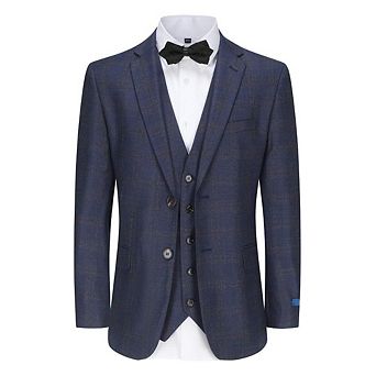 Slim Fit 3 pc Tailored Check Suit