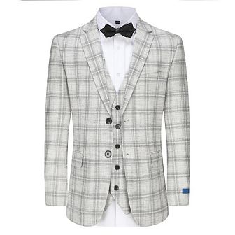 Slim Fit 3 pc Tailored Check Suit