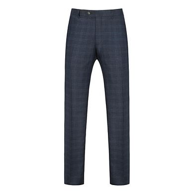 Slim Fit 3pc Tailored Blue Check Suit