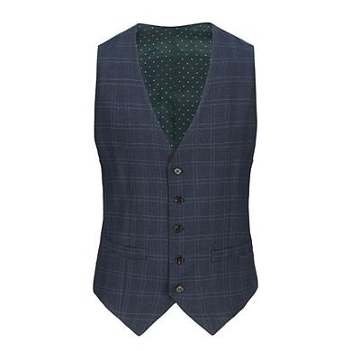 Slim Fit 3pc Tailored Blue Check Suit