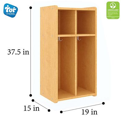 Tot Mate 2-Section Wall Locker, Classroom Storage Cubby Shelf, Assembled