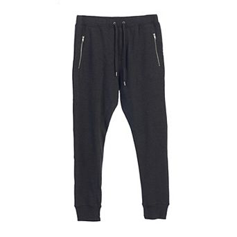 Gioberti Men's Solid And Marled Jogger Sweatpants With Elastic Drawstring Waist