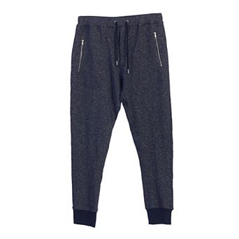 Gioberti Men's Solid And Marled Jogger Sweatpants With Elastic Drawstring Waist