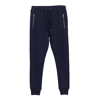 Gioberti Men's Solid And Marled Jogger Sweatpants With Elastic Drawstring Waist