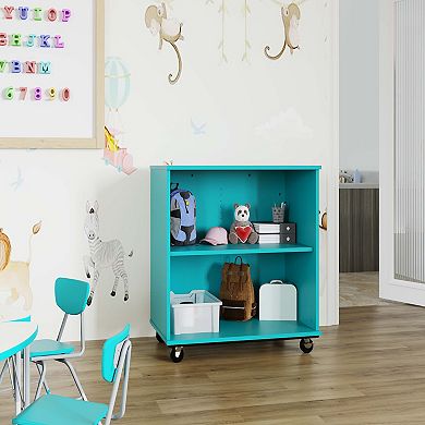 Tot Mate Classroom Storage Open Single Sided 36" Mobile Locker, Assembled, Write-on/Wipe-off Back