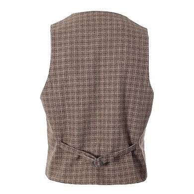 Gioberti Men's 6 Button Slim Fit Formal Herringbone Tweed Vest