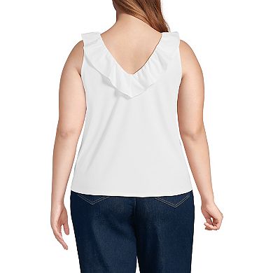 Plus Size Lands' End Jersey Ruffle Tank