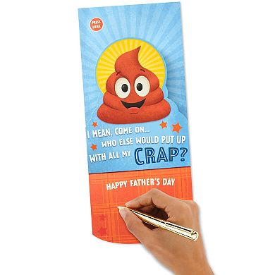 Hallmark Funny Pop-Up Father's Day Card for Dad With Sound (Poop Emoji)