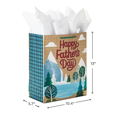 Hallmark 13-in. Large Father's Day Gift Bag With Tissue Paper - Woodsy Outdoors "Happy Father's Day"