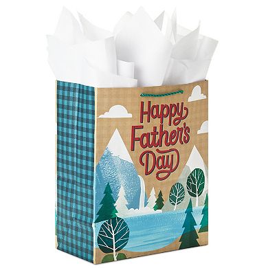 Hallmark 13-in. Large Father's Day Gift Bag With Tissue Paper - Woodsy Outdoors "Happy Father's Day"