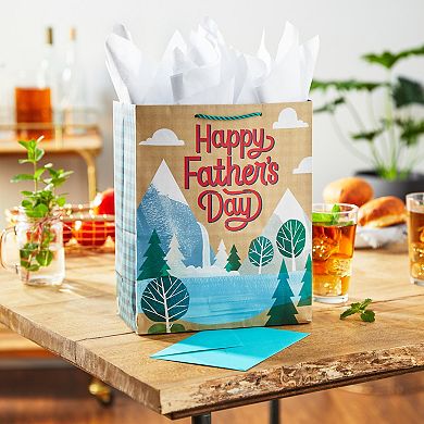 Hallmark 13-in. Large Father's Day Gift Bag With Tissue Paper - Woodsy Outdoors "Happy Father's Day"