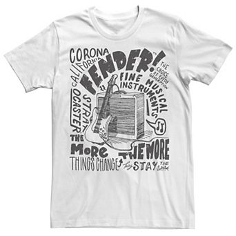 Men's Fender Guitar And Amp Marker Draw Poster Graphic Tee
