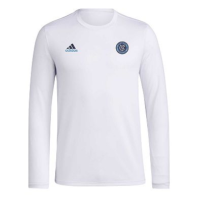 Men's adidas White New York City FC Local Stoic Long Sleeve T-Shirt