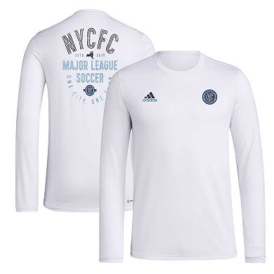 Men's adidas White New York City FC Local Stoic Long Sleeve T-Shirt