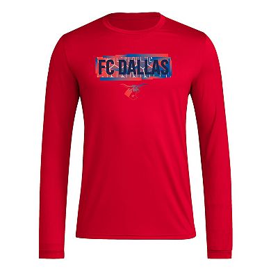Men's adidas Red FC Dallas Local Pop AEROREADY Long Sleeve T-Shirt