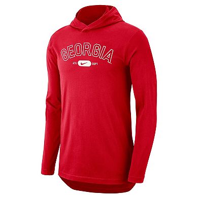 Men's Nike Red Georgia Bulldogs Campus Performance Long Sleeve Hoodie T-Shirt