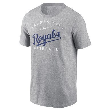 Men's Nike Heather Gray Kansas City Royals Home Team Athletic Arch T-Shirt