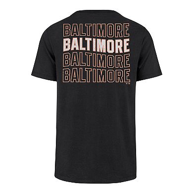 Men's '47 Black Baltimore Orioles Hang Back Franklin T-Shirt