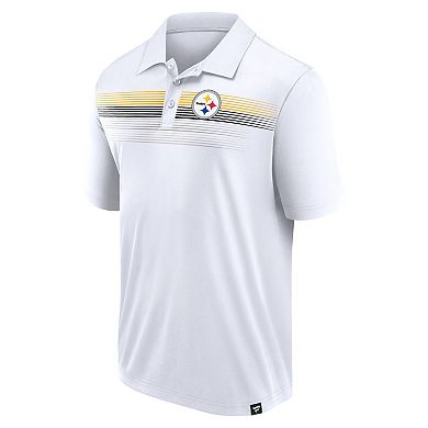Men's Fanatics Branded White Pittsburgh Steelers Victory For Us Interlock Polo