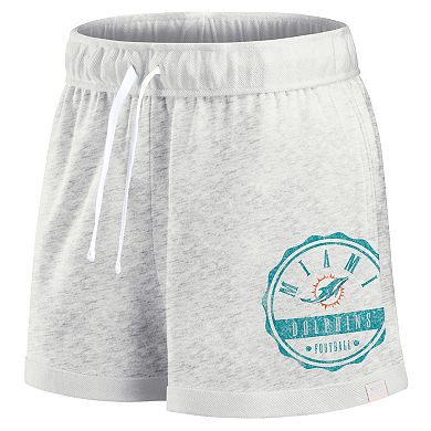 Women's Fanatics Oatmeal Miami Dolphins Vintage Badge Shorts