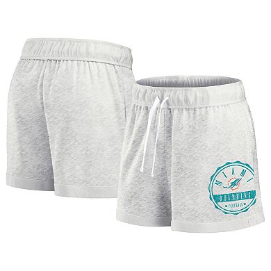 Women's Fanatics Oatmeal Miami Dolphins Vintage Badge Shorts