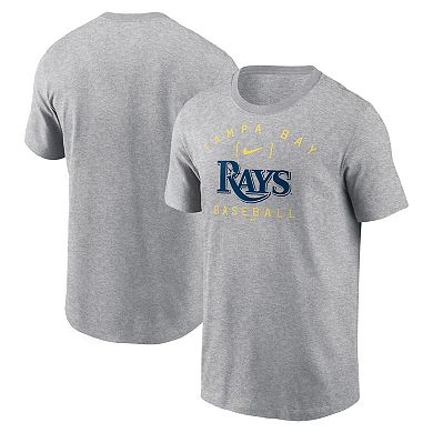 Men's Nike Heather Gray Tampa Bay Rays Home Team Athletic Arch T-Shirt