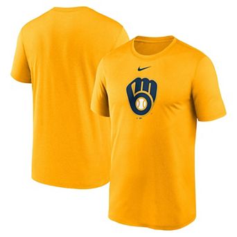 Men's Nike Gold Milwaukee Brewers Legend Fuse Large Logo Performance T-Shirt
