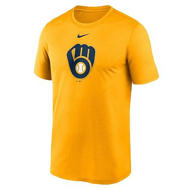 Men's Nike  Gold Milwaukee Brewers Legend Fuse Large Logo Performance T-Shirt