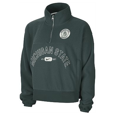 Women's Nike Green Michigan State Spartans Fly Fleece Quarter-Zip Jacket