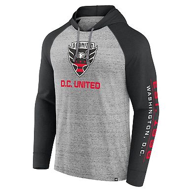 Men's Fanatics Branded Steel D.C. United Deflection Raglan Pullover Hoodie