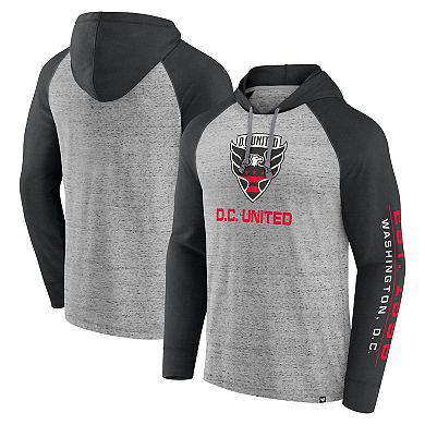Men's Fanatics Branded Steel D.C. United Deflection Raglan Pullover Hoodie