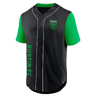 Men's Fanatics Branded Black Austin FC Balance Fashion Baseball Jersey