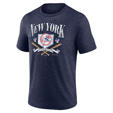 Men's Fanatics Branded Heather Navy New York Yankees Home Team Tri-Blend T-Shirt