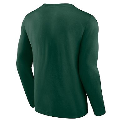 Men's Fanatics Branded Green Minnesota Wild Strike the Goal Long Sleeve T-Shirt