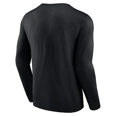 Men's Fanatics Branded Black Brooklyn Nets Baseline Long Sleeve T-Shirt