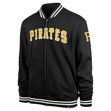 Men's '47 Black Pittsburgh Pirates Wax Pack Pro Camden Full-Zip Track Jacket