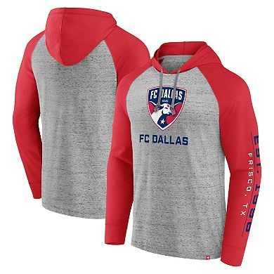 Men's Fanatics Branded Steel FC Dallas Deflection Raglan Pullover Hoodie