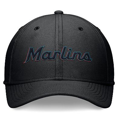 Men's Nike Black Miami Marlins Evergreen Performance Flex Hat