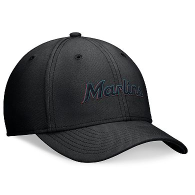 Men's Nike Black Miami Marlins Evergreen Performance Flex Hat
