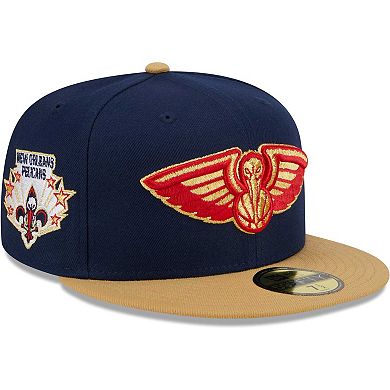 Men's New Era Navy/Gold New Orleans Pelicans Gameday Gold Pop Stars 59FIFTY Fitted Hat