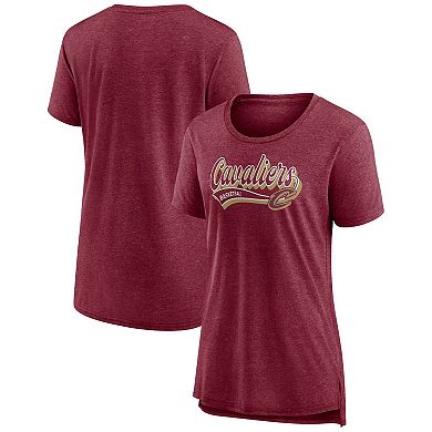 Women's Fanatics Branded Wine Cleveland Cavaliers League Leader Tri-Blend T-Shirt