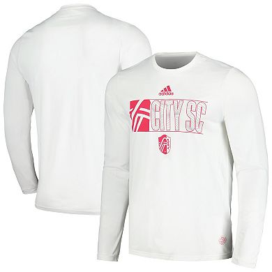 Men's adidas White St. Louis City SC 2024 Jersey Hook AEROREADY Long Sleeve T-Shirt
