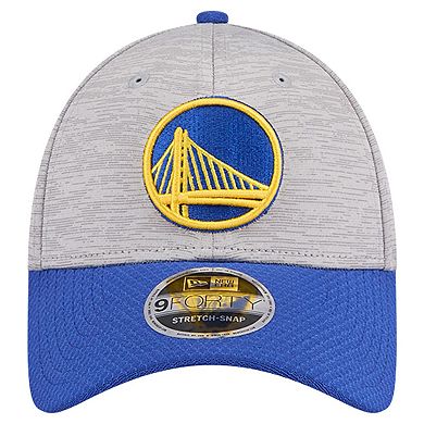 Men's New Era Heather Gray/Royal Golden State Warriors Active Digi-Tech Two-Tone 9FORTY Adjustable Hat